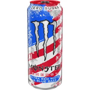 Monster Energy Ultra Red White & Blue Razz (24 x 0,473 Liter blik USA)