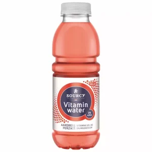 Sourcy Vitamin Water Aardbei Perzik (6 x 0,5 Liter PET-flessen)